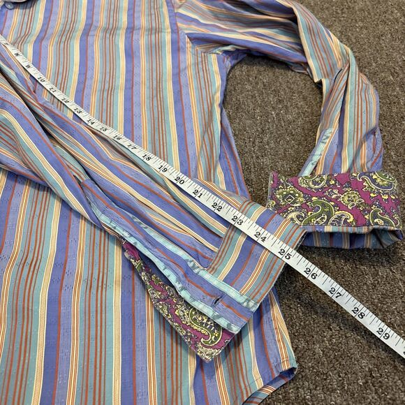 Robert Graham L/S Button Down Horse Flip Cuff Casual Dress Shirt - Men's XL - Ok - Picture 12 of 15